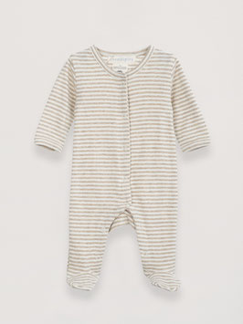 Newborn Strampler Streifen Oat