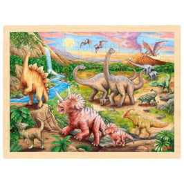 96 Teile Holzpuzzle Dinowanderung