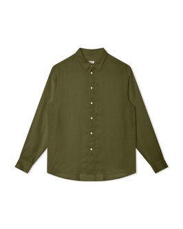 Männer Leinenhemd Olive