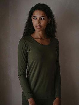 Frauen Langarmshirt Olive