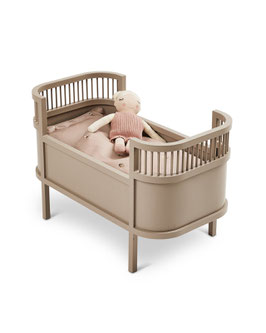 Puppenbett aus Holz Sand