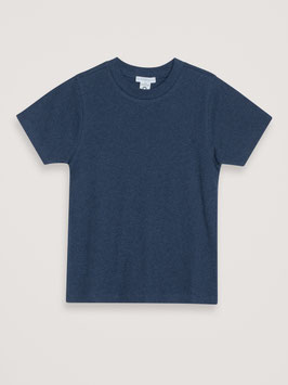 Frauen Kurzarmshirt Melange Navy