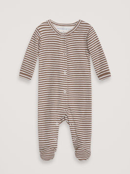 Baby Strampler Streifen Almond