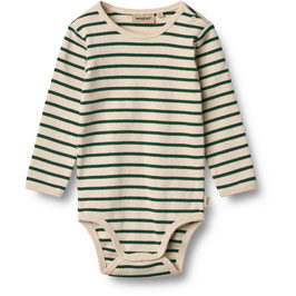 Gr. 92 Baby Baumwolle Langarmbody Green Stripe