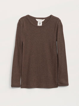 Frauen Langarmshirt Melange Chestnut