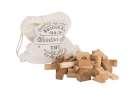 100 Stücke Holzbauklötze Natural