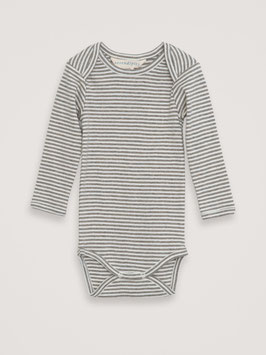 Baby Langarmbody Streifen Taupe