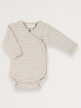 Neugeborene Wickelbody Streifen Oat