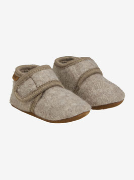 Wollwalk Krabbelschuhe Sandbeige