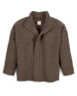 Männer Wollwalk Jacke Nuss