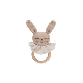 Babyrassel mit Beissring Hase Beige
