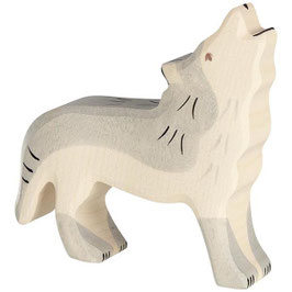 Holztier Wolf heulend