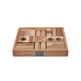 30 Stücke Holzbauklötze Natural