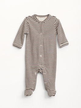 Newborn Strampler Streifen Chestnut