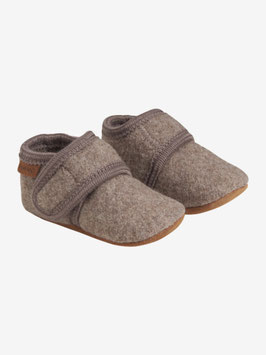 Wollwalk Krabbelschuhe Nussbraun