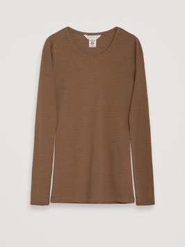 Frauen Langarmshirt Melange Almond