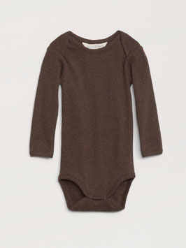 Gr. 68 Baby Langarmbody Melange Chestnut