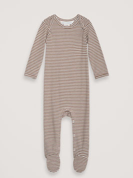 Baby Strampler Streifen Almond