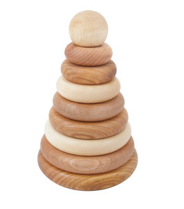 Stapelpyramide aus Holz Natural