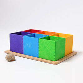 Sortierkisten aus Holz Farben