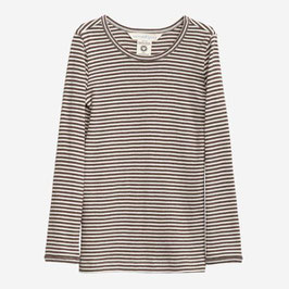 Frauen Langarmshirt Streifen Chestnut