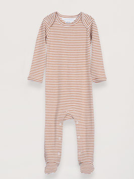 Baby Strampler Streifen Cashew