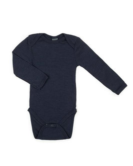 Merinowolle Langarmbody Navy