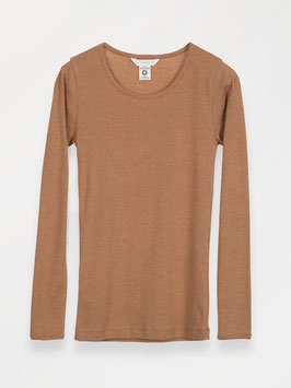 Frauen Langarmshirt Melange Cashew