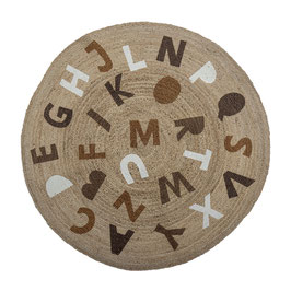 Juteteppich mit Buchstaben Nature