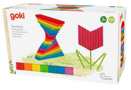Flache Holzbausteine Farbe