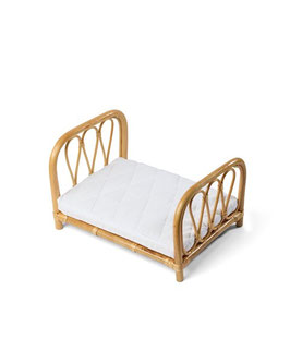 Rattan Puppenbett Natur