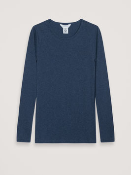 Frauen Langarmshirt Melange Navy