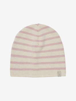 Kinder Strickbeanie Streifen Rosa