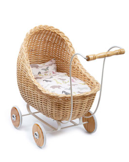 Geflochtener Puppenwagen Nature