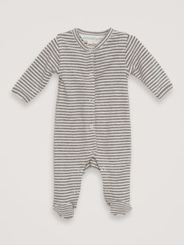 Baby Strampler Streifen Taupe