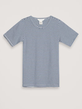Frauen Kurzarmshirt Streifen Navy