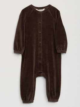 Baby Samtstrampler ohne Fuss Chestnut