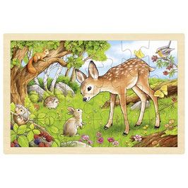 24 Teile Holzpuzzle Rehkitz
