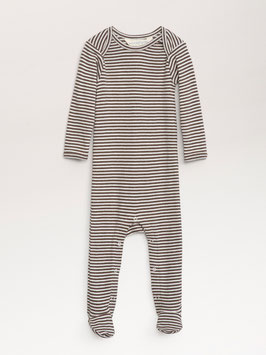 Baby Strampler Streifen Chestnut
