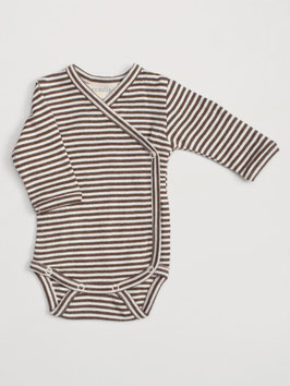 Neugeborene Wickelbody Streifen Chestnut