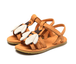 Gr. 31 Kinder Ledersandalen Biene Caramel