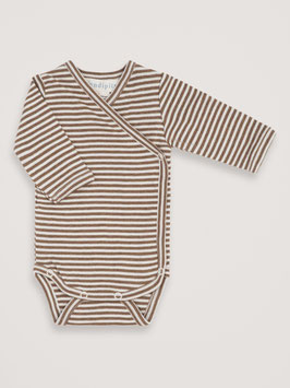 Neugeborene Wickelbody Streifen Almond