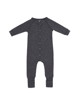 Baby Merino Wollstrampler Dark Grey