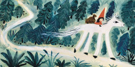 Klapp-Karte Weihnachtswichtel mit Pferdchen