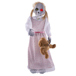 Stehendes Mädchen mit Teddybär Halloween Deko