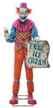 Ice Cream Clown (Neon Ice Cream Clown) - Halloween Animatronic Deko