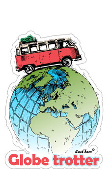 Sticker Globe Trotter 10x15