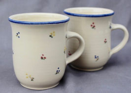 Becher Rita - blaue Blumen - . ca.∅ 9 cm, H.10 cm. 300 ml