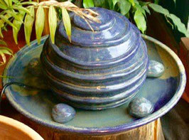 Zimmer Springbrunnen- blau meliert Modi. Ringe -   ∅ ca. 34 cm. Mit Pumpe