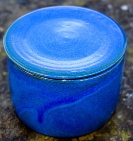 Wasser Butterdose klein - blau- ca. ∅ 9,7 cm, H. 8 cm. Für 125 Gramm. Gleiche wie linkes Bild